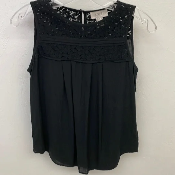 LOFT Tops Loft Black Lace Sleeveless Blouse Shell Xsp Poshmark